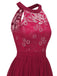 1950s Floral Lace Swing Dress, classic vintage style elegant retro fashion - Image 14