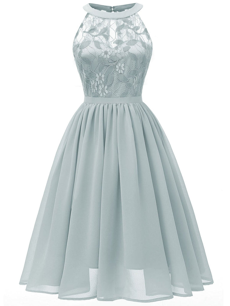 1950s Floral Lace Swing Dress, classic vintage style elegant retro fashion - Image 15