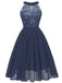 1950s Floral Lace Swing Dress, classic vintage style elegant retro fashion - Image 5