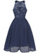 1950s Floral Lace Swing Dress, classic vintage style elegant retro fashion - Image 7