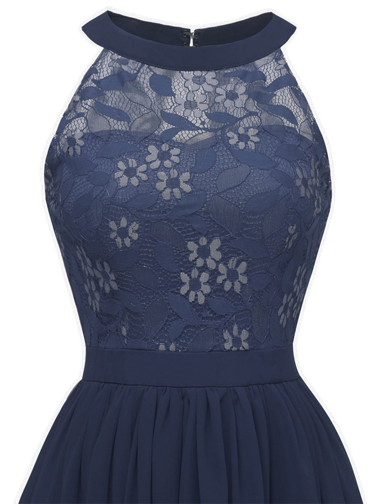 1950s Floral Lace Swing Dress, classic vintage style elegant retro fashion - Image 8