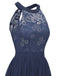 1950s Floral Lace Swing Dress, classic vintage style elegant retro fashion - Image 9