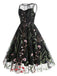 1950s Flower Gauze Sleeveless Swing Dress: timeless style reimagined