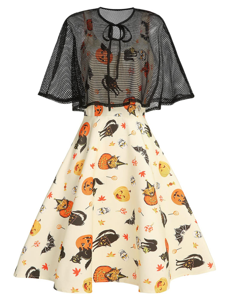 1950s Halloween Cap Costume Dress, classic 1950s style elegant retro fashion - Image 3