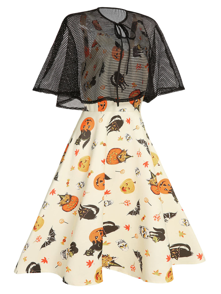 1950s Halloween Cap Costume Dress, classic 1950s style elegant retro fashion - Image 5