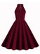 1950s Halter Lace-Up Swing Pleated Dress — vintage elegance for the modern woman