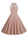 1950s Halter Lace-Up Swing Pleated Dress: timeless style reimagined