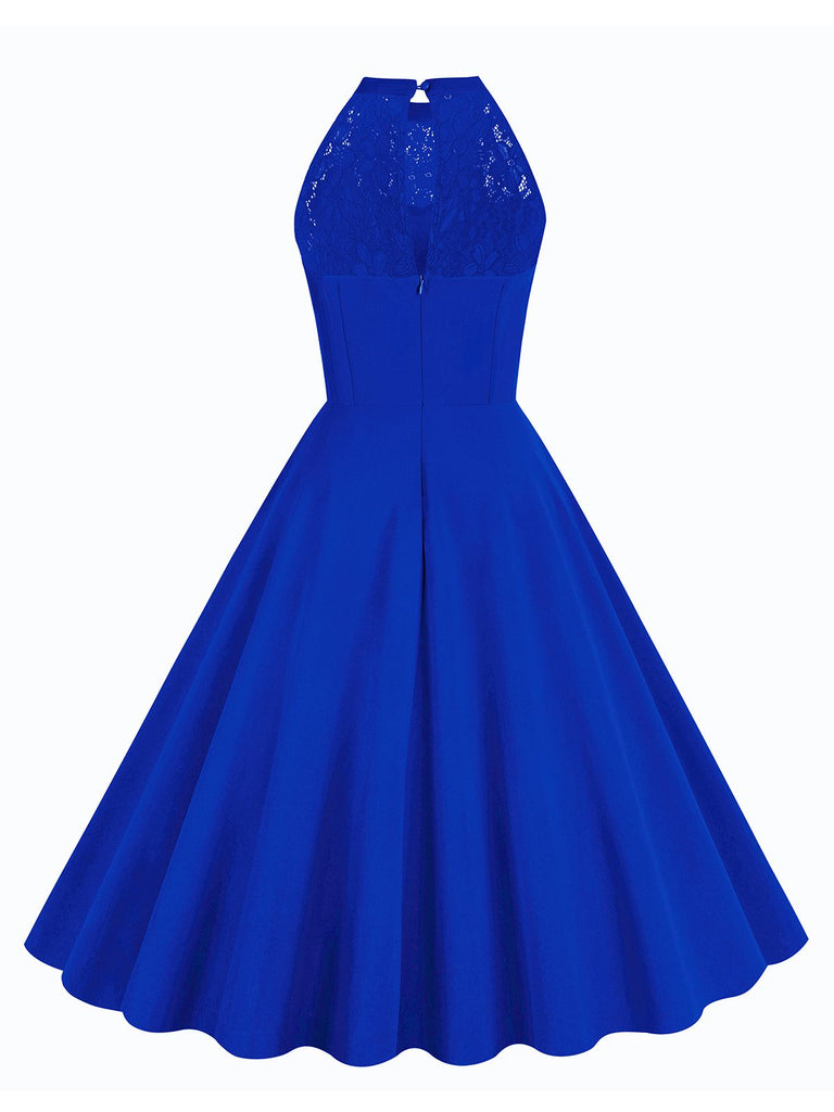 1950s Halter Lace-Up Swing Pleated Dress: timeless style reimagined