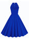 1950s Halter Lace-Up Swing Pleated Dress: timeless style reimagined