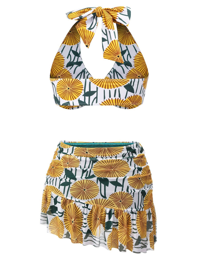 1950s Halter Ping Pong Floral Swimsuit — vintage elegance for the modern woman
