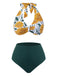 1950s Halter Ping Pong Floral Swimsuit: timeless style reimagined