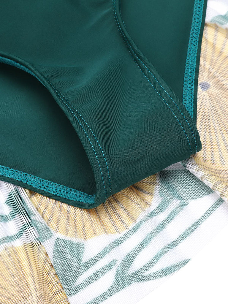 1950s Halter Ping Pong Floral Swimsuit: timeless style reimagined