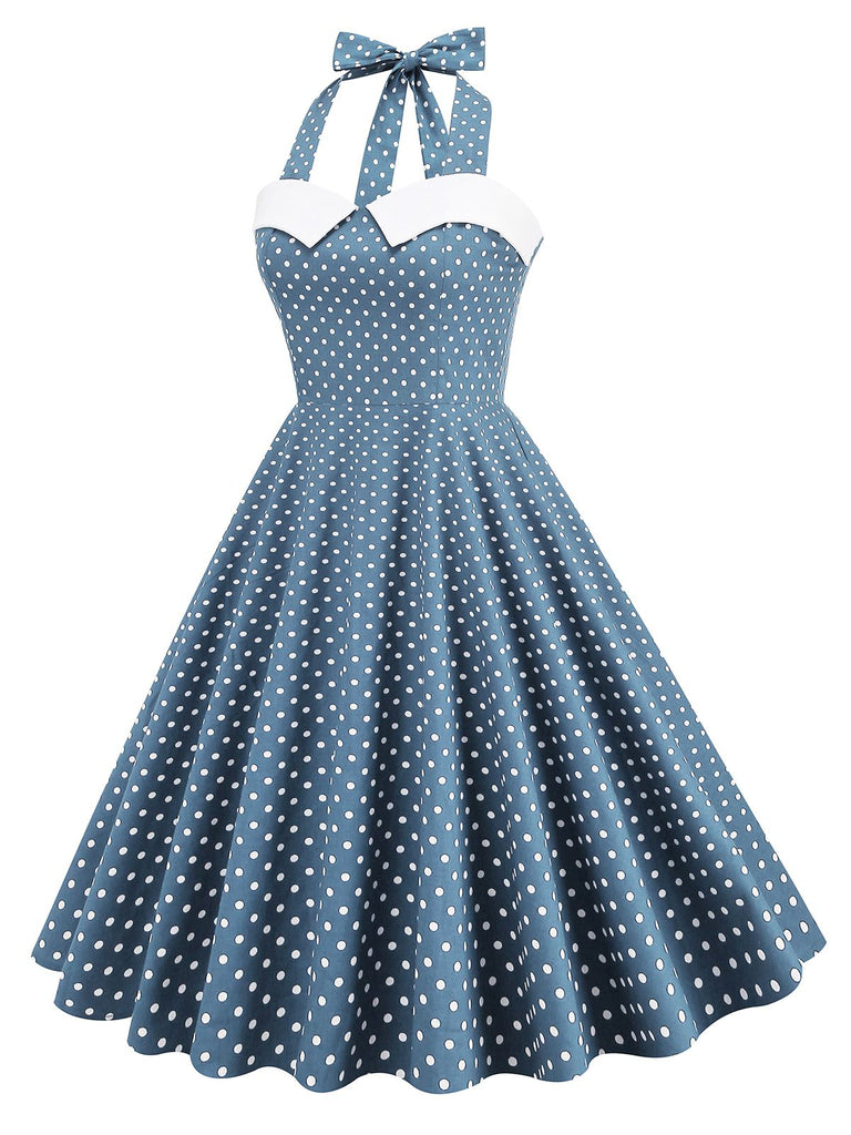 1950s Halter Polka Dot Swing Dress — vintage elegance for the modern woman