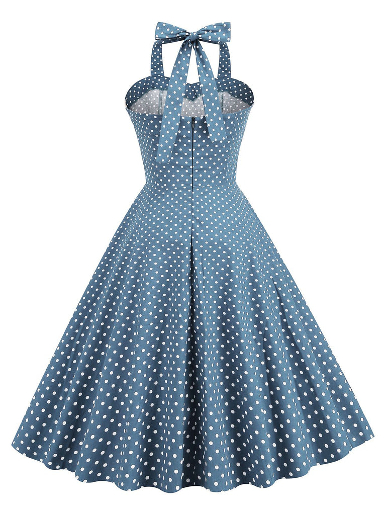 1950s Halter Polka Dot Swing Dress: timeless style reimagined