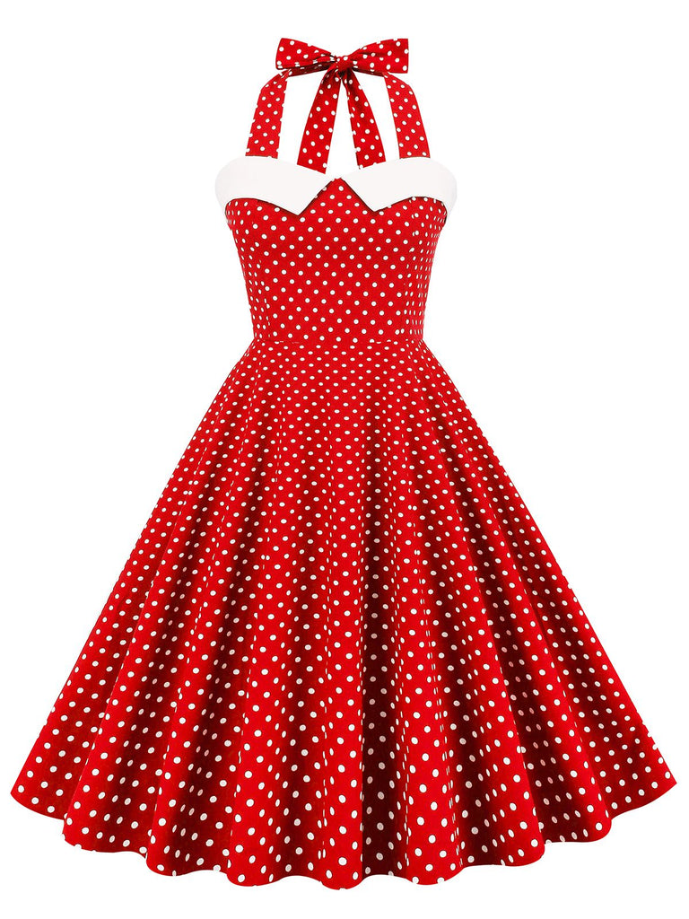 1950s Halter Polka Dot Swing Dress — vintage elegance for the modern woman