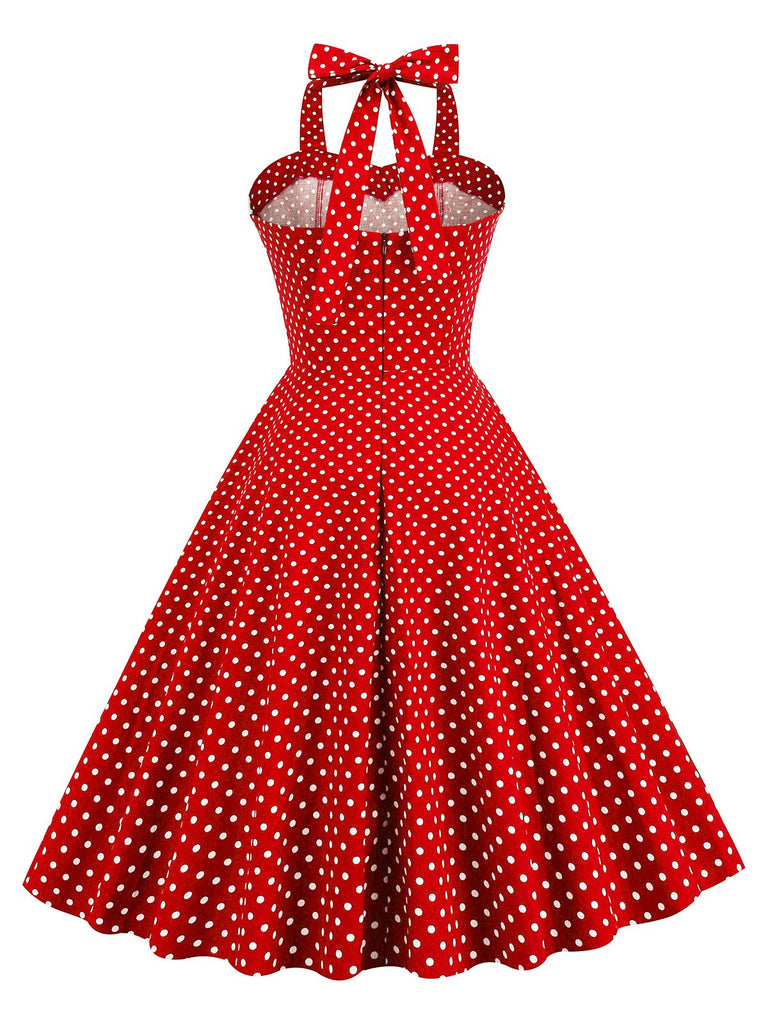 1950s Halter Polka Dot Swing Dress: timeless style reimagined