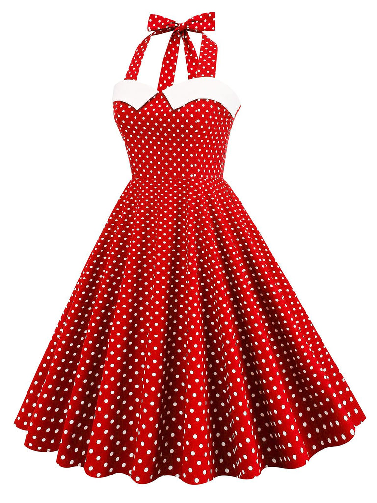 1950s Halter Polka Dot Swing Dress — vintage elegance for the modern woman