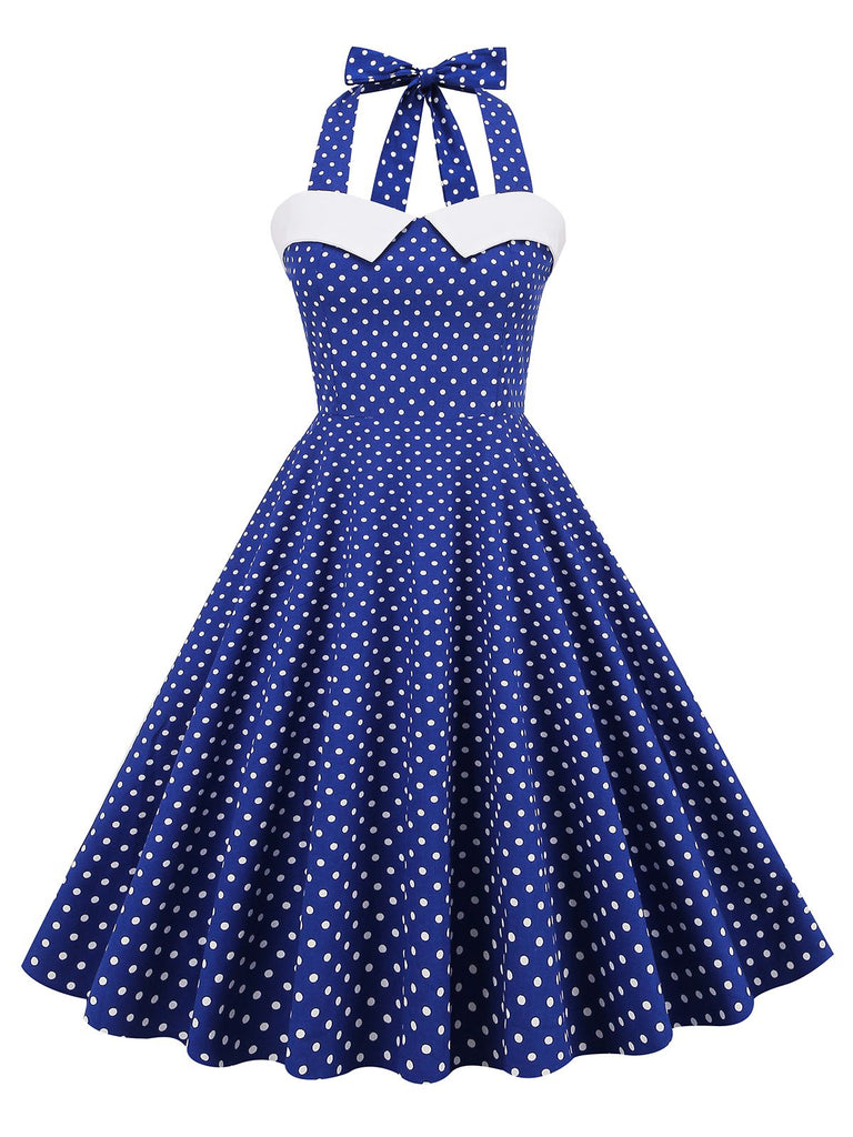 1950s Halter Polka Dot Swing Dress: timeless style reimagined