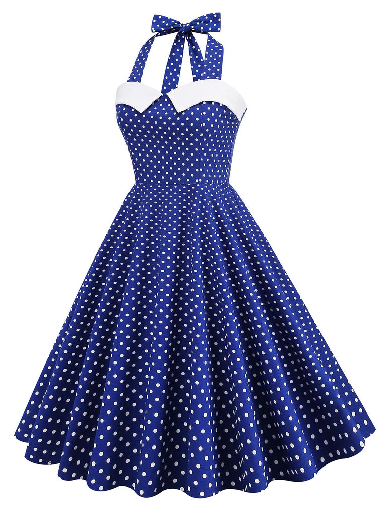 1950s Halter Polka Dot Swing Dress — vintage elegance for the modern woman