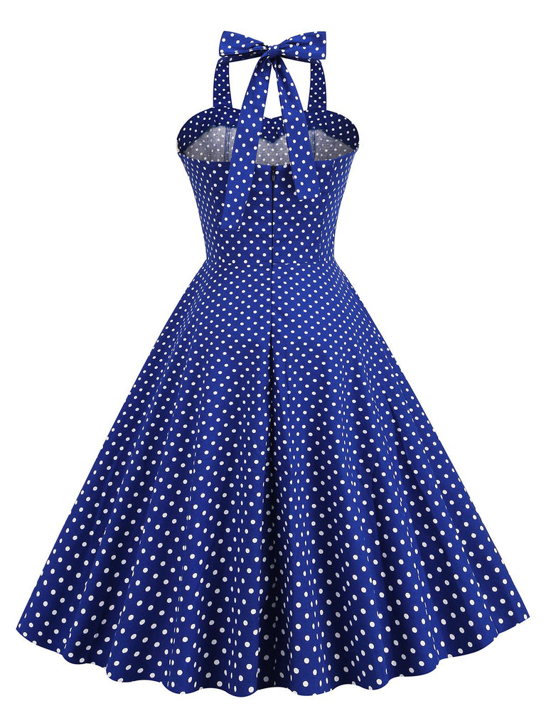 1950s Halter Polka Dot Swing Dress: timeless style reimagined
