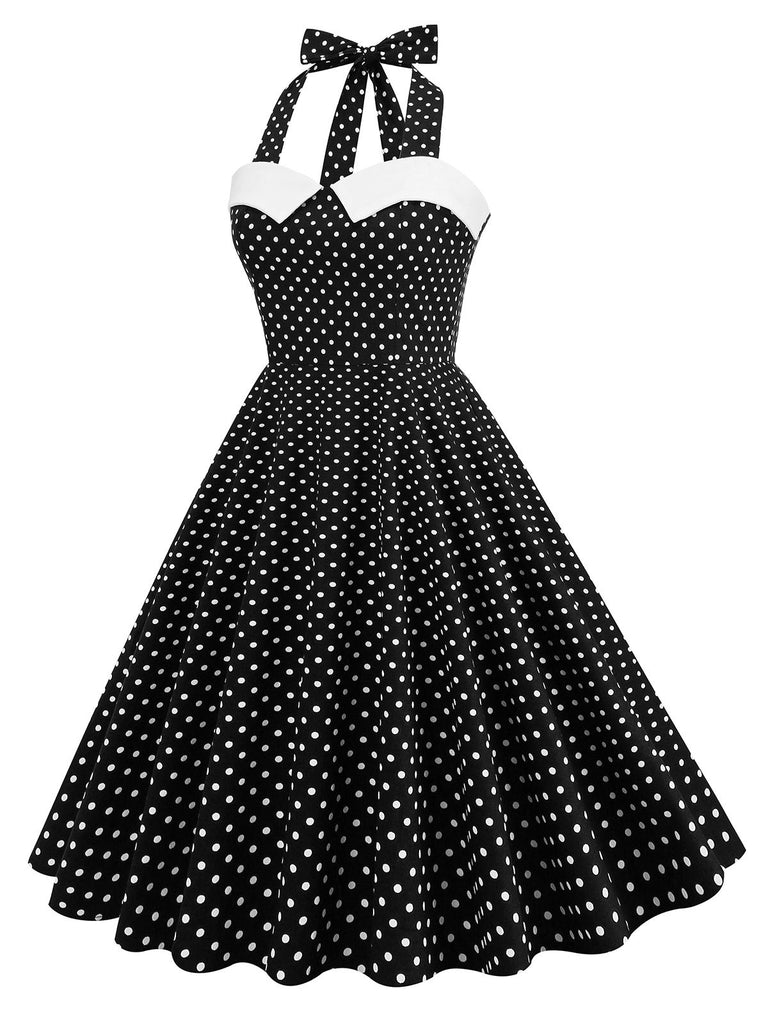 1950s Halter Polka Dot Swing Dress — vintage elegance for the modern woman