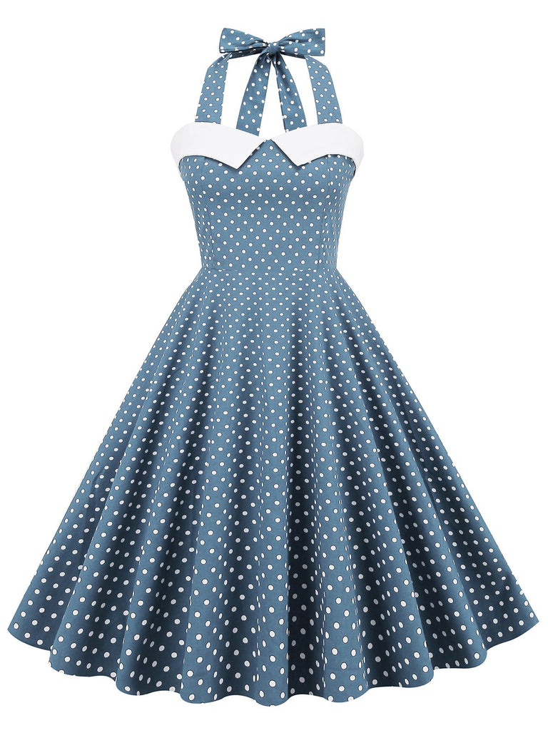 1950s Halter Polka Dot Swing Dress: timeless style reimagined