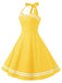 1950s Halter Swing Dress, classic 1950s style elegant retro fashion - Image 2