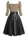 1950s Knitted Leather Patchwork Dress | 1950s | vintage dress, retro fashion