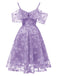 1950s Lace Cold Shoulder Ruffle Dress, classic vintage style elegant retro fashion - Image 48