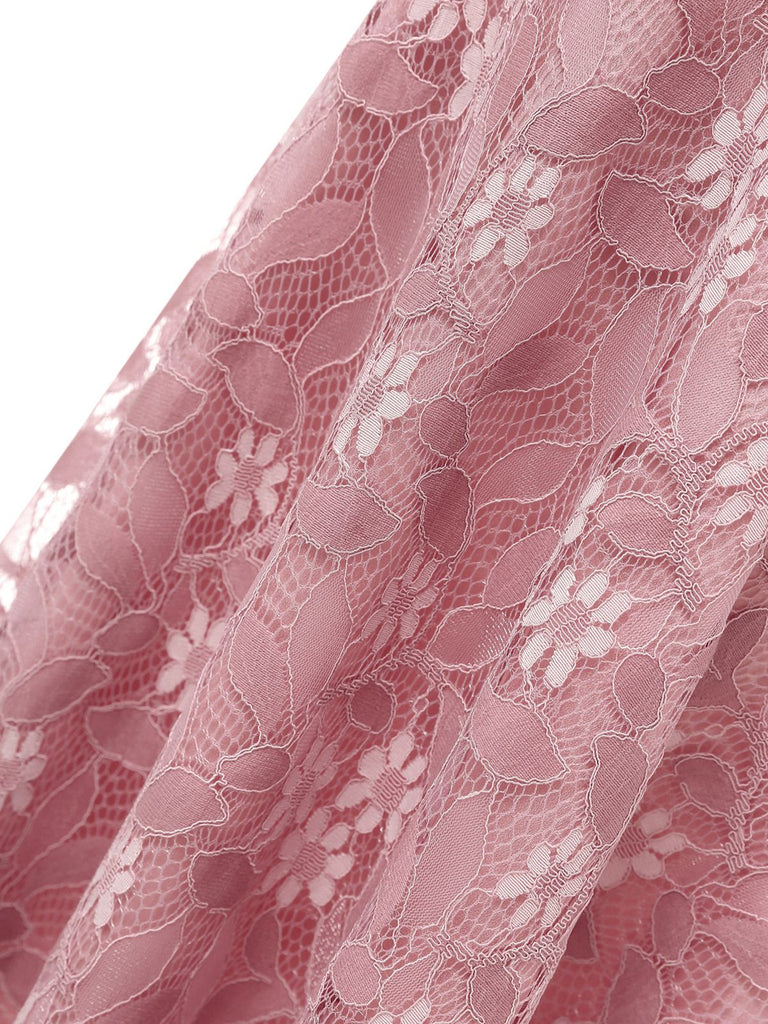 1950s Lace Cold Shoulder Ruffle Dress, classic vintage style elegant retro fashion - Image 59