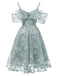 1950s Lace Cold Shoulder Ruffle Dress, classic vintage style elegant retro fashion - Image 63