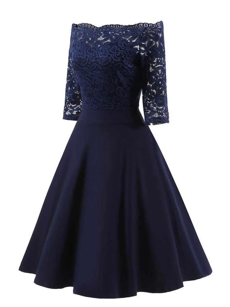 1950s Lace Off Shoulder Dress — vintage elegance for the modern woman
