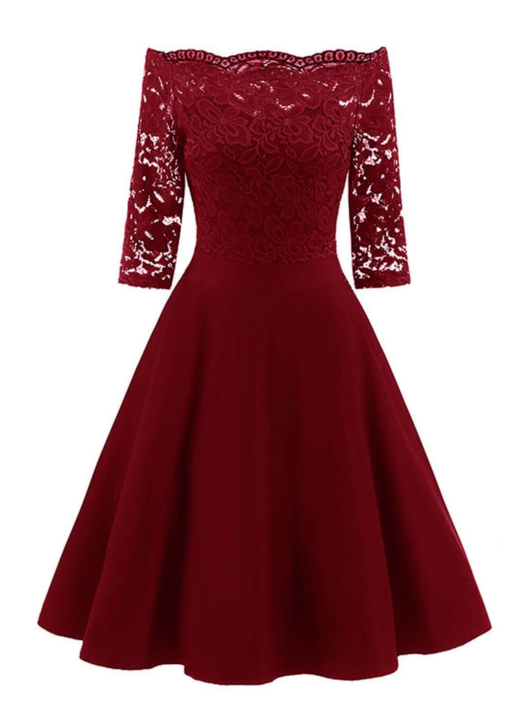 1950s Lace Off Shoulder Dress — vintage elegance for the modern woman