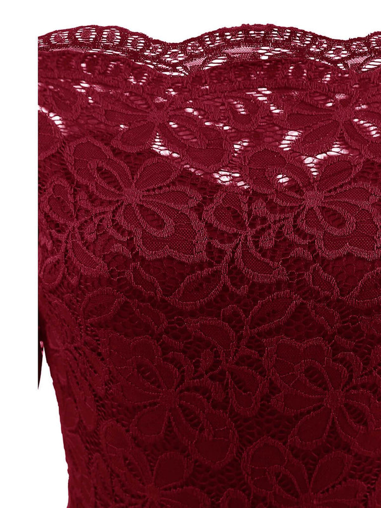 1950s Lace Off Shoulder Dress: timeless style reimagined