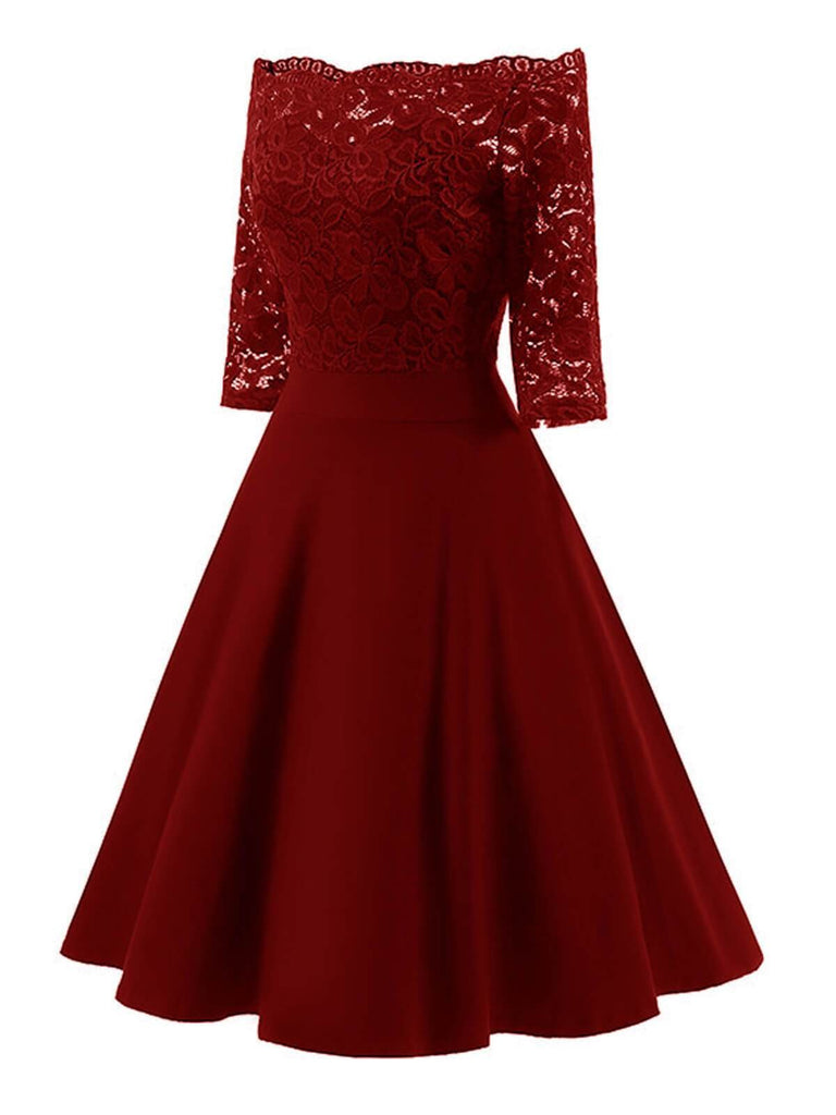 1950s Lace Off Shoulder Dress — vintage elegance for the modern woman