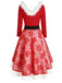 1950s Lace Patchwork Furry Dress, classic 1950s style elegant retro fashion - Image 3