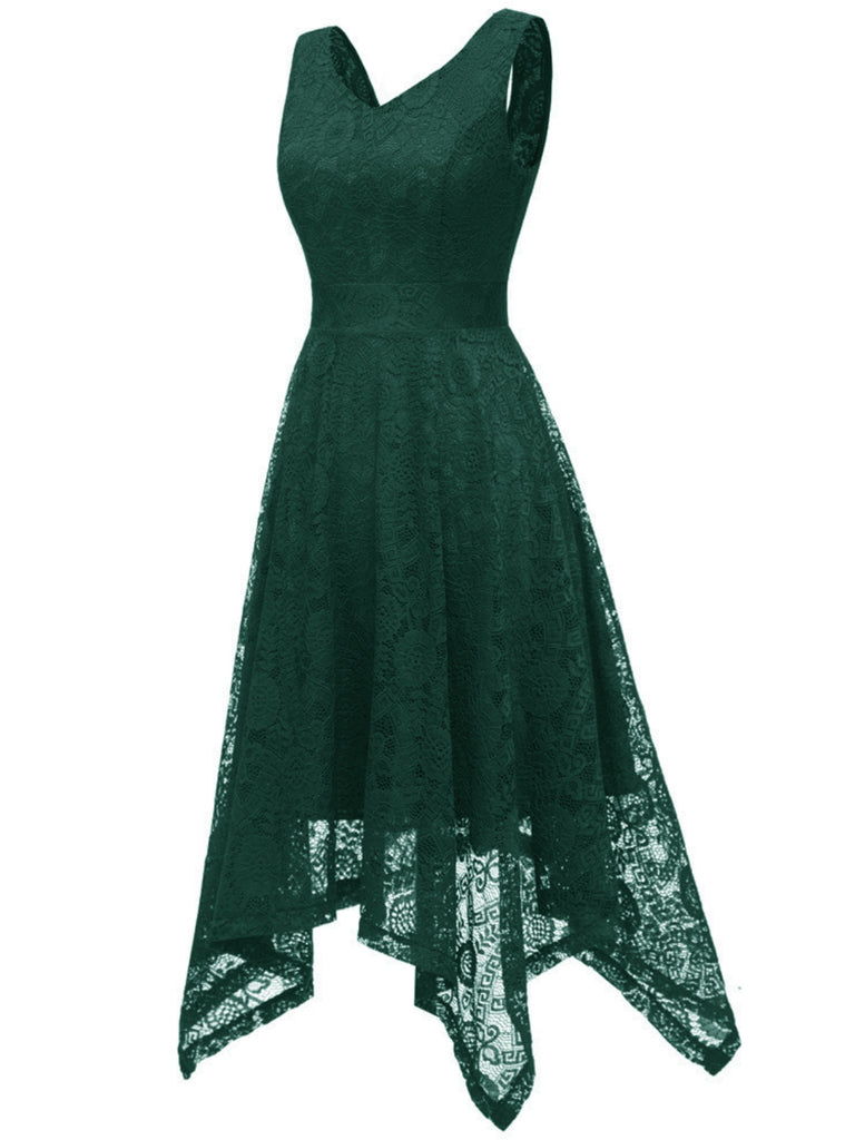 1950s Lace Pointed Hem Swing Dress: timeless style reimagined