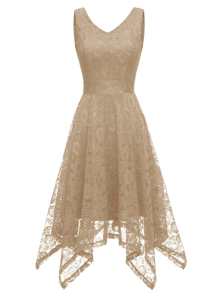 1950s Lace Pointed Hem Swing Dress: timeless style reimagined