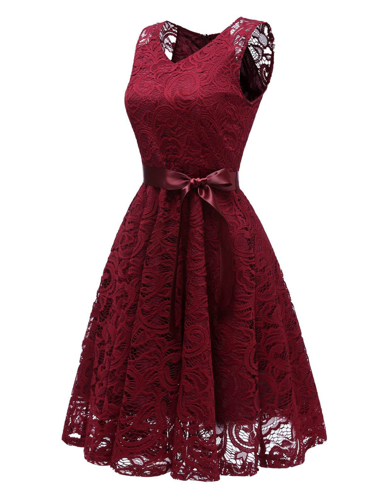 1950s Lace V Neck Bow Dress — vintage elegance for the modern woman
