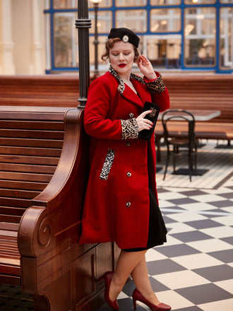 1950s Leopard Patchwork Button Coat: timeless style reimagined