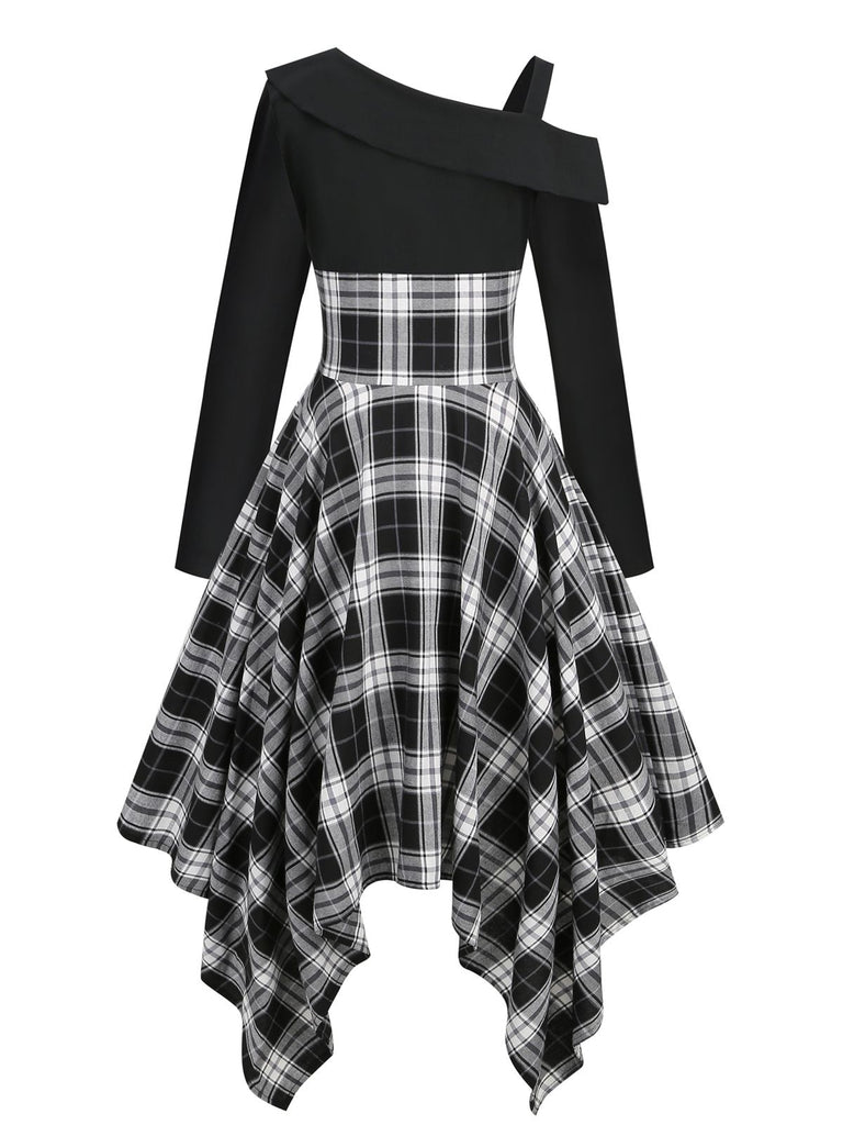 1950s Long Sleeve Patchwork Swing Dress — vintage elegance for the modern woman