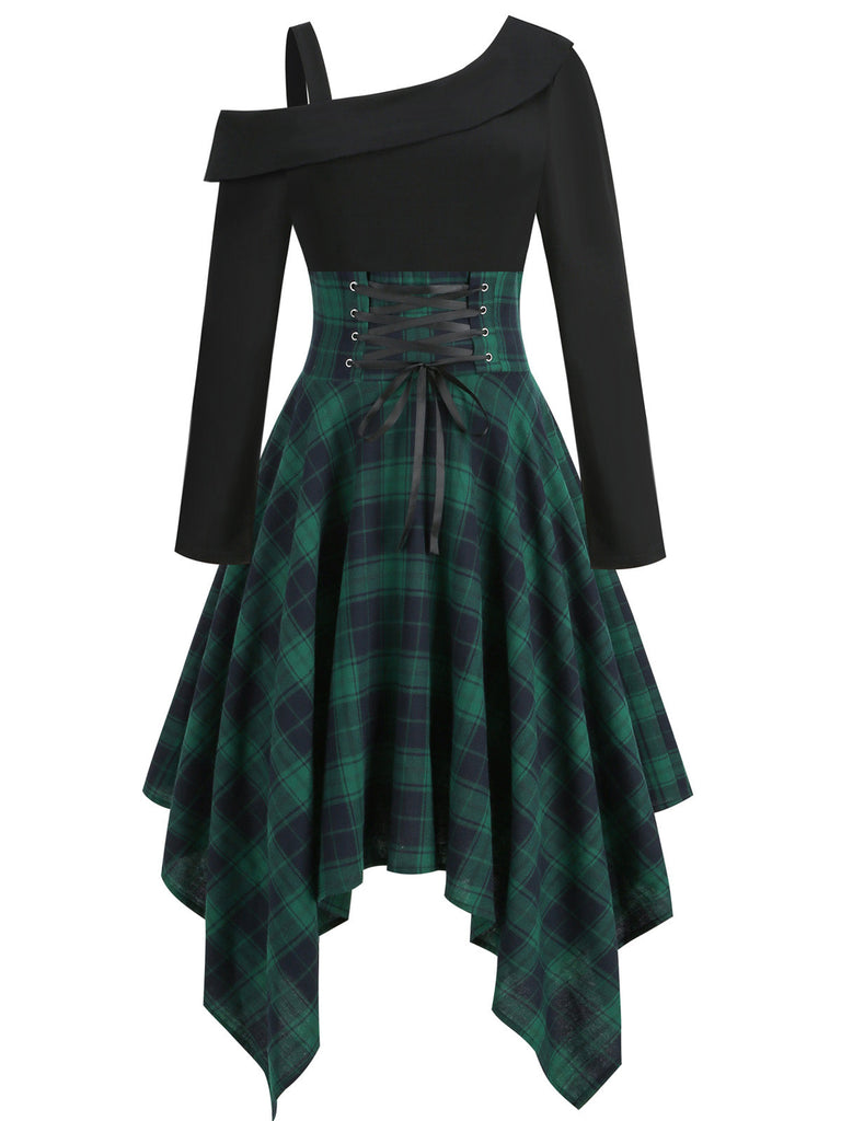 1950s Long Sleeve Patchwork Swing Dress — vintage elegance for the modern woman