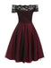 1950s Off Shoulder Lace Swing Dress — vintage elegance for the modern woman