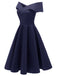 1950s Off Shoulder Swing Dress | vintage dress, retro fashion, elegant style - perfect for retro fashion enthusiasts