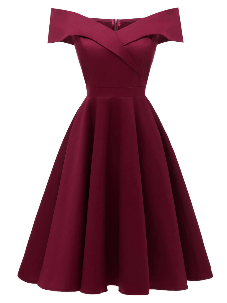 1950s Off Shoulder Swing Dress — vintage elegance for the modern woman