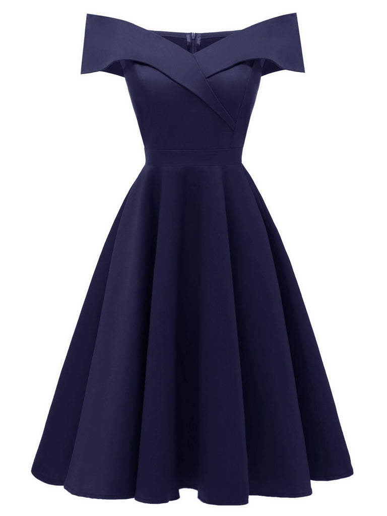 1950s Off Shoulder Swing Dress — vintage elegance for the modern woman