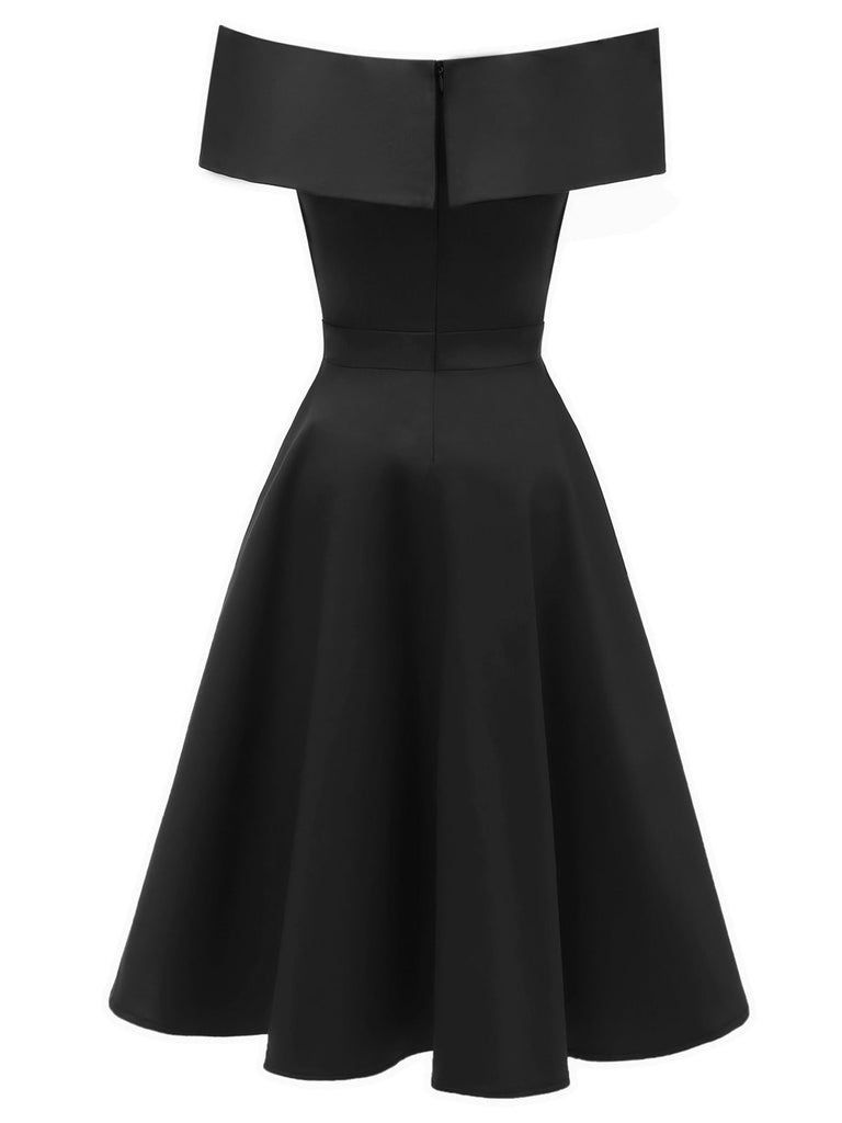 1950s Off Shoulder Swing Dress: timeless style reimagined