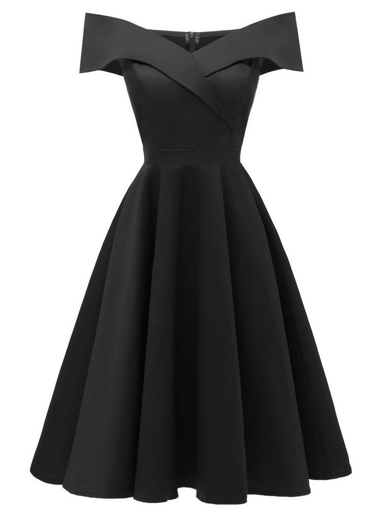 1950s Off Shoulder Swing Dress — vintage elegance for the modern woman
