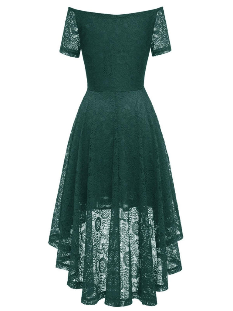 1950s Off-shoulder Floral Lace Dress — vintage elegance for the modern woman