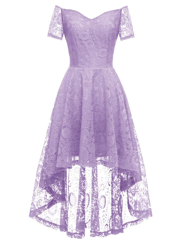 1950s Off-shoulder Floral Lace Dress: timeless style reimagined